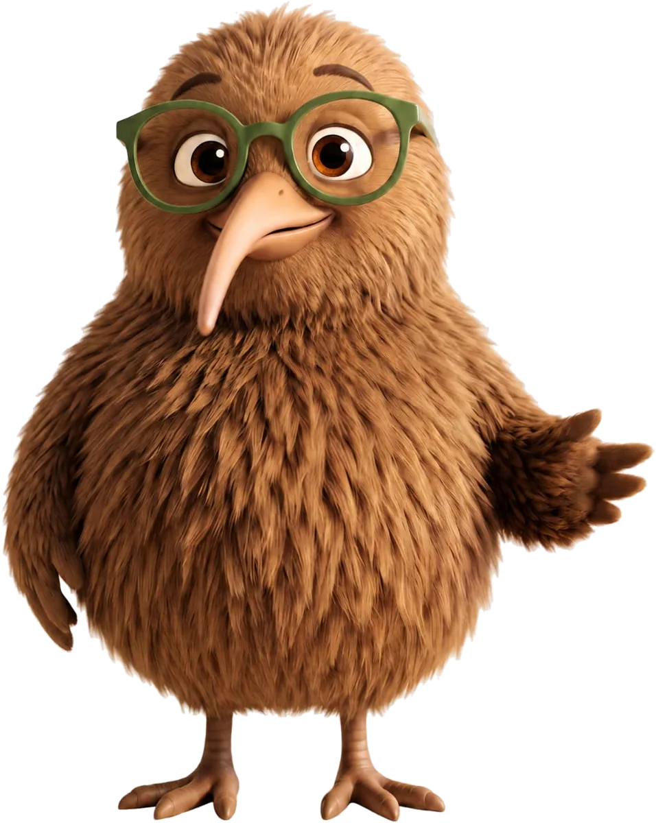 Kiki, the friendly kiwi mascot of Your Marketing Director