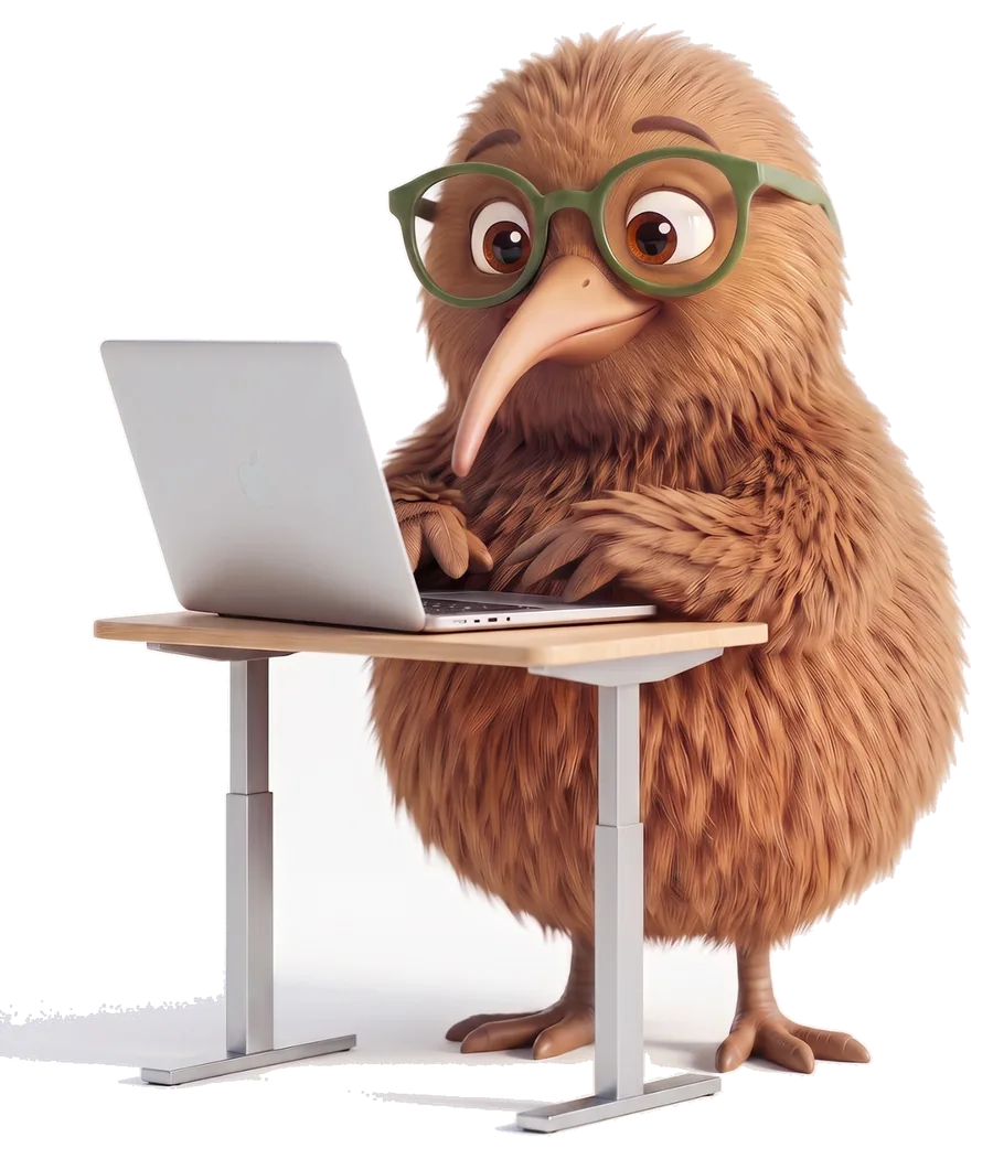 Kiki at her desk, getting to work on your marketing